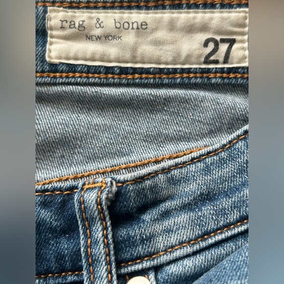 Rag & Bone Dre Low Rise Slim Boyfriend Distressed Raw Hem Jeans Size 27 - Picture 6 of 6
